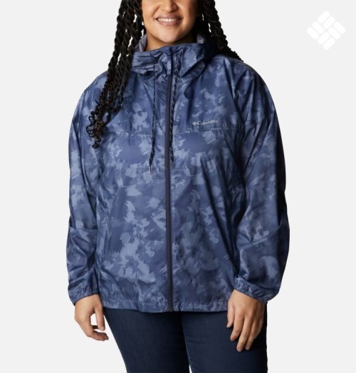 Women's Columbia Flash Challenger Novelty Windbreaker Jackets Navy | Plus Size CA-KL631